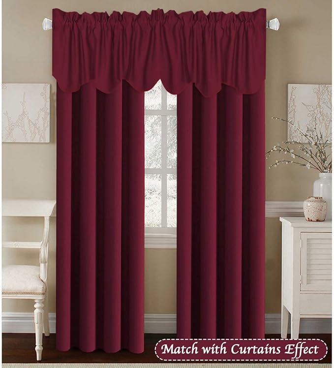 H.VERSAILTEX 4 Panels Blackout Red Christmas Curtain Valances - Image 2
