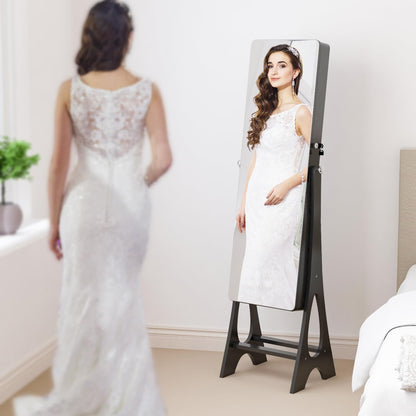 standing mirror jewelry cabinet full length mirror jewelry shown in use