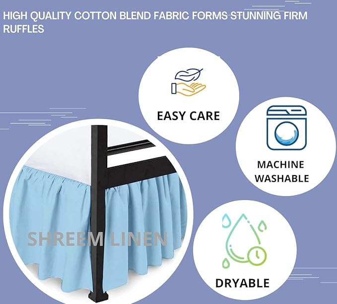 Shreem Linen Ruffled Bed Skirt - Image 5