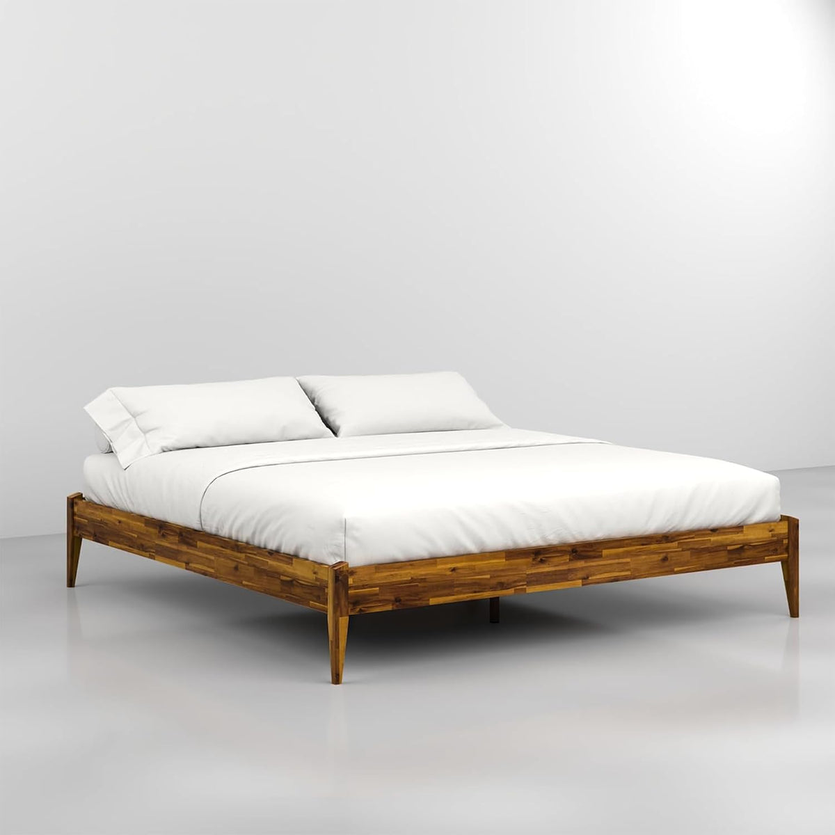 bme dinkee king bed frame wood 15 inch, side view