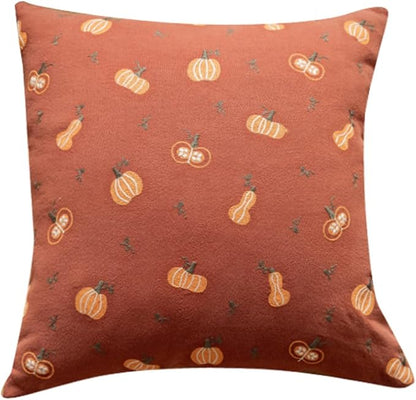 18x18 Inches Thanksgiving Fall Throw Pillow Orange Pillow Covers Pumpkin Pillow by Mussepera