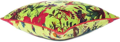 Eyes of India Velvet Floral Flower Bird Throw Pillow Sofa Cushion Cover Case - Image 6