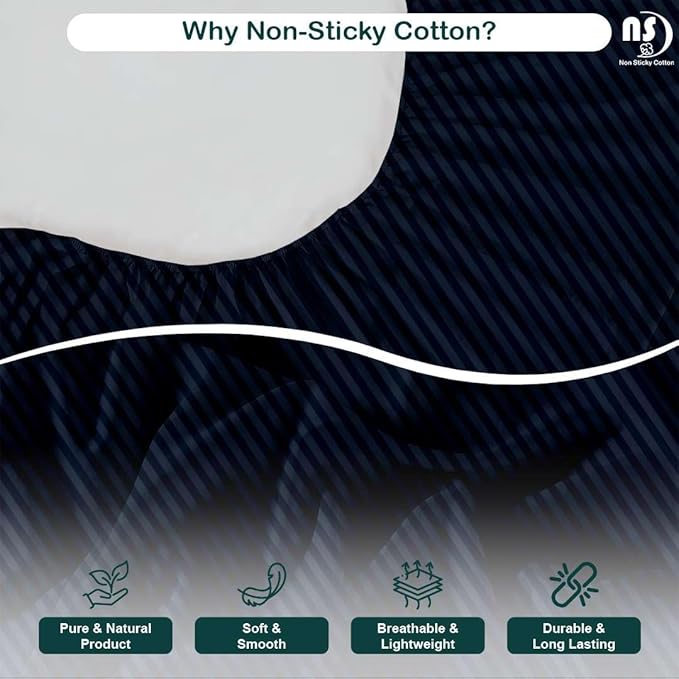 NON Sticky cotton Queen Size Sleeper Sofa Sheets, 4 Piece Egyptian Cotton Bed - Image 4