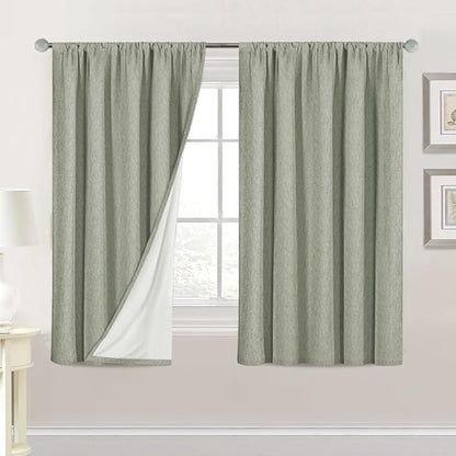 H.VERSAILTEX Linen Look 100% Blackout Curtains 54 Inches Long by HVERSAILTEX