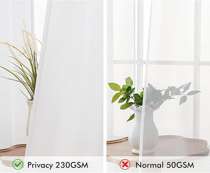 MIULEE Non-See-Through Privacy Linen Curtains 2 Panels, Light Filtering Window - Image 4