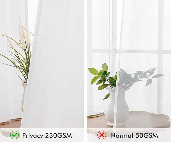 MIULEE Non-See-Through Privacy Linen Curtains 2 Panels, Light Filtering Window - Image 4