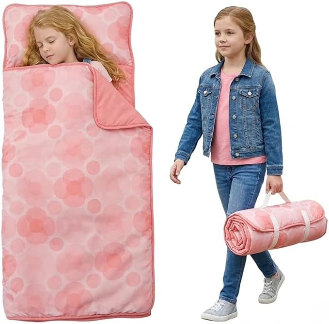 Toddler Nap Mat with Removable Pillow and Blanket by Unknown