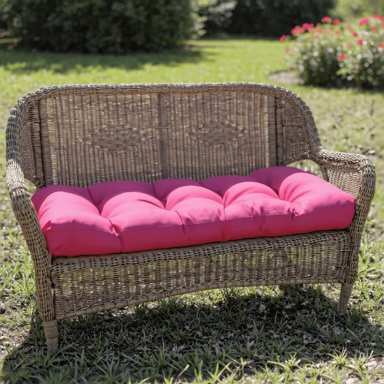 RSH DECOR Sunbrella Tufted Wicker Loveseat Cushion | 44” x 22" | Water a...