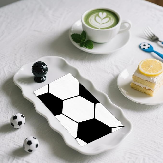 100 PCS Soccer Paper Napkins, Disposable Soccer Bathroom Guest Hand Towels - Image 6