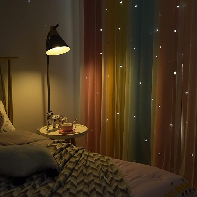 Kinryb Rainbow Star Cutout Curtains - Image 6