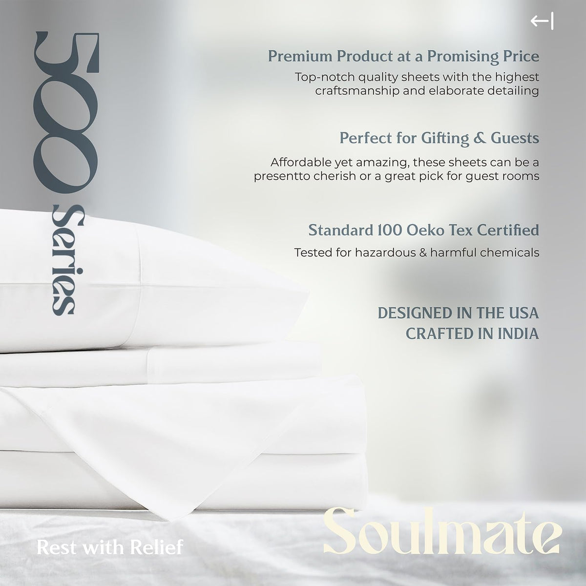 mayfair linen sheets 100% egyptian cotton king size, front angle view