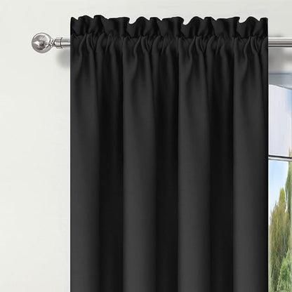 Valances for Window Black Valance Curtains for Bedroom Living Room Rod Pocket - Image 6