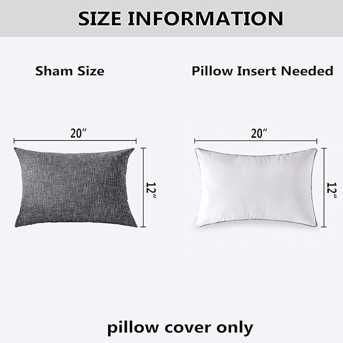 Kevin Textile Set of 2 Lumbar Throw Pillow Covers, Linen Soft Couch Cushion Case - Image 5