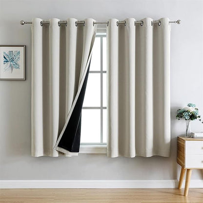 G2000 100% Blackout Curtains for Bedroom Living Room 63 Inch Length Beige Room - Image 9