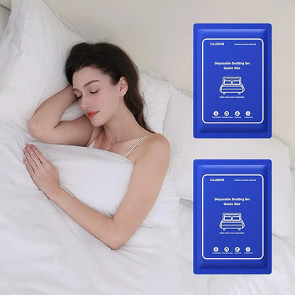 2 Pack Disposable Bed Sheet Queen Size, Disposable Sheet by CXLoode
