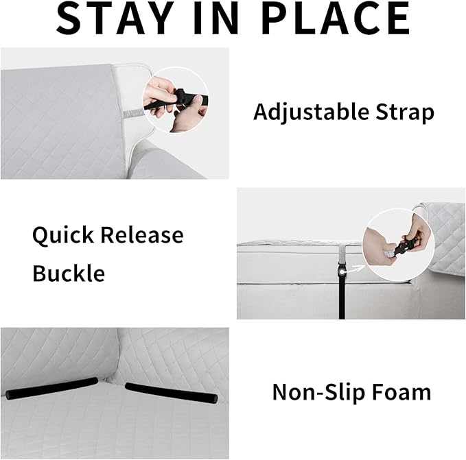 Easy-Going Reversible Chaise Lounge Couch Cover Water Resistant Sofa Cover - Image 3