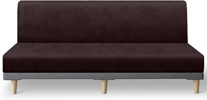 molasofa leather like stretch futon slipcover armless sofa, main product view