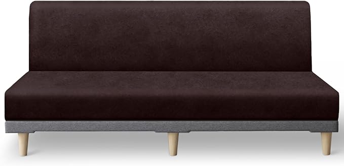 molasofa Leather Like Stretch Futon Slipcover Armless Sofa Cover Furniture by Molasofa