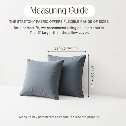 Throw Pillow Covers 18x18 Inch Solid Stretch Fabric Flexible Size Decorative - Image 2