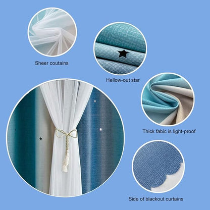 FANLI Ombre Rainbow Blackout Curtains - Image 4