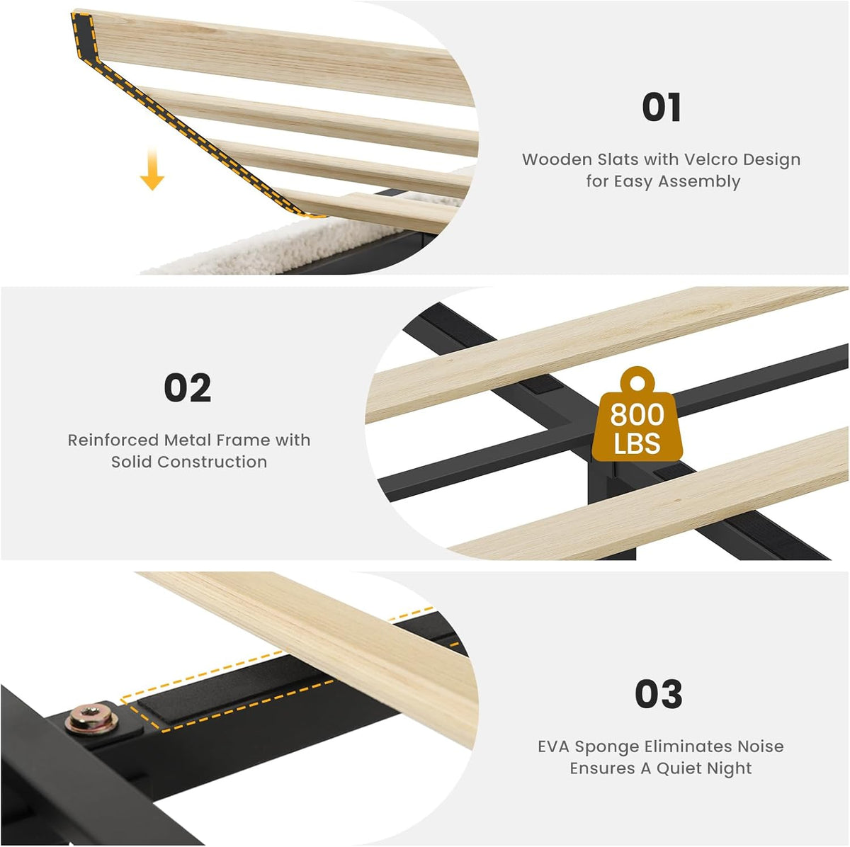 viagdo twin bed frames with storage headboard and, front angle view