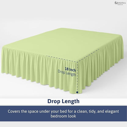 KRISHNA Ruffled Bed Skirt with Split Corners Full, 100% Microfiber Hotel Quality - Image 4
