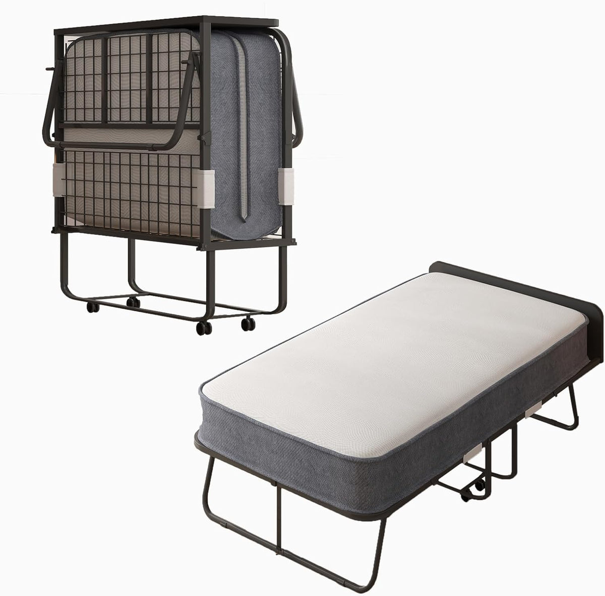 cecer twin size rollaway bed，75" x 38" folding, main product view