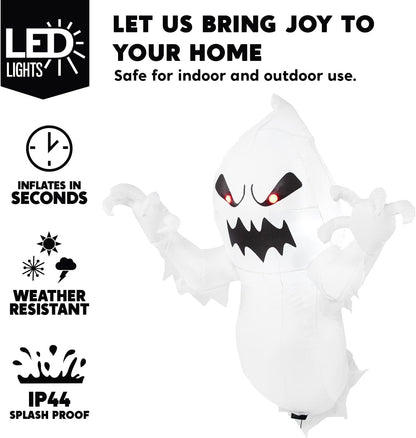 Joiedomi 4.5 FT Halloween Inflatable Ghost with Build-in LEDs, Blow Up Flying Ghost Broke Out from Window for Halloween Window Decorations, Yard, Garden, Lawn Decoration
