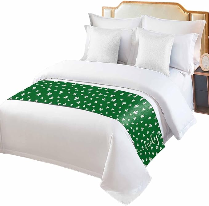 St Patrick's Day Lucky Leaves Bed Runners - Image 2