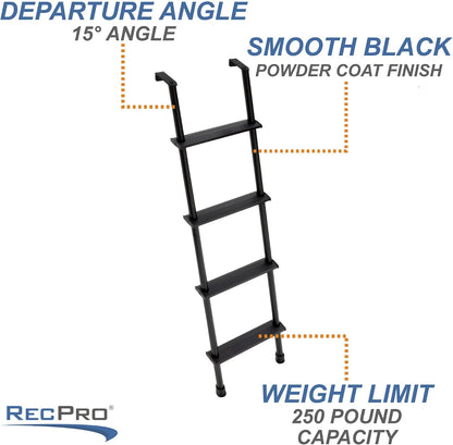 recpro rv bunk ladder 60" | black or, close-up detail