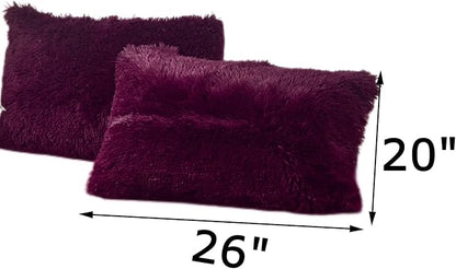 MorroMorn Decorative Pillows Covers, 2 Packs Faux Fur Pillow Cases Standard Size - Image 2