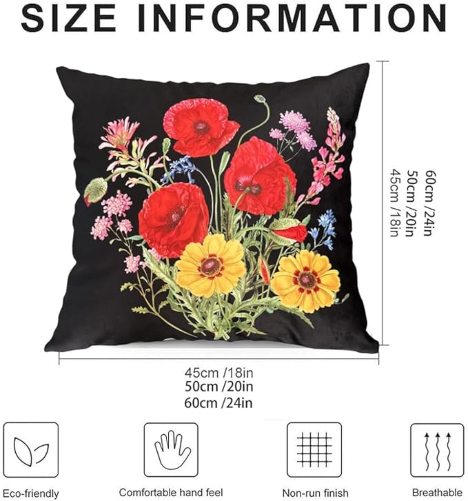 Elegant Velvet Floral Throw Pillow Cover Double Sides Handmake Flower - Image 2