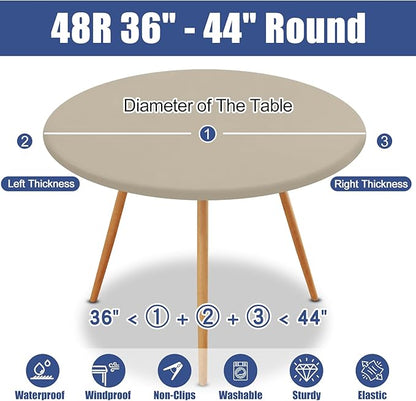 Round Spandex Tablecloth, Elastic Fitted Waterproof Tablecloths - Image 8