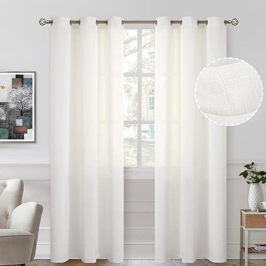 BGment Cream Sheer Curtains 84 Inches Long by BGment
