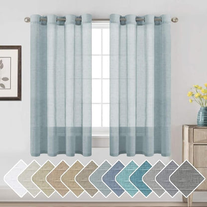 H.VERSAILTEX Natural Linen Semi Sheer Curtains Soft Semi Sheer Curtain Panels by HVERSAILTEX