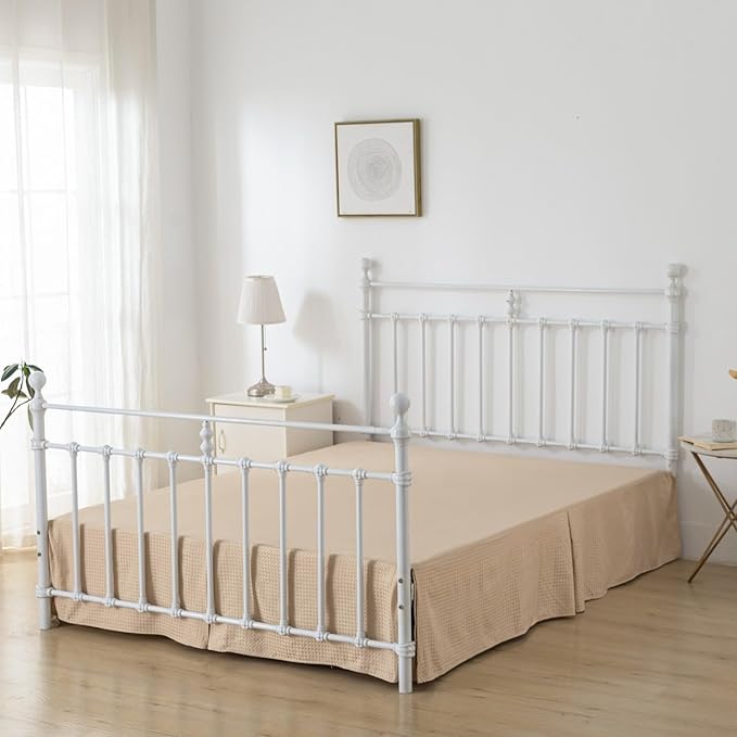 Bed Skirt, Bed Skirt Queen Size, Pleated Waffle Weave Bed Skirt - Image 4