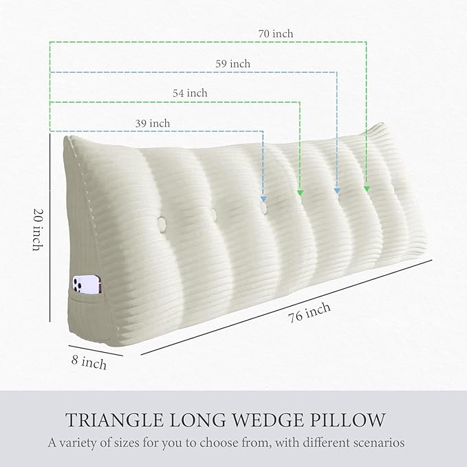 Wedge Headboard Pillow Dorm Room Reading Pillow Back Support - Image 2