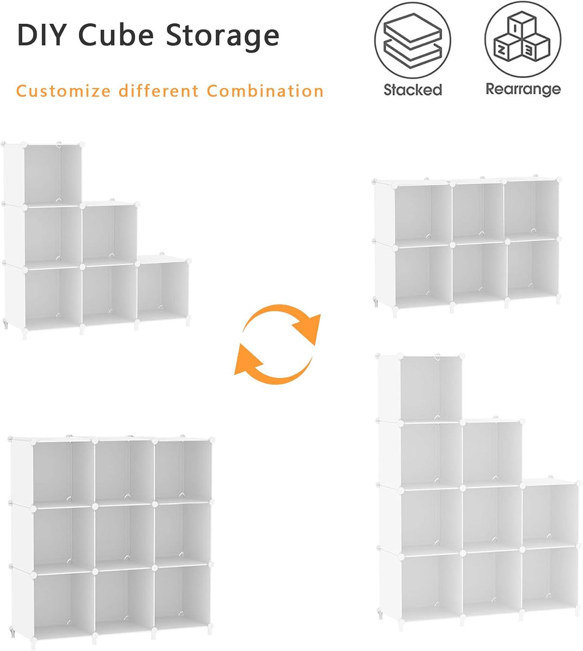 awtatos closet organizers and storage, 6 cube storage, package contents