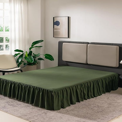 TSUTOMI Green Bed Skirt Twin Size Ruffled Bed Skirt - Image 7