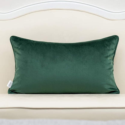 Alerfa 12 x 20 Inch Rectangle Leaf Pillow Embroidery Cut Velvet Cushion Case - Image 2