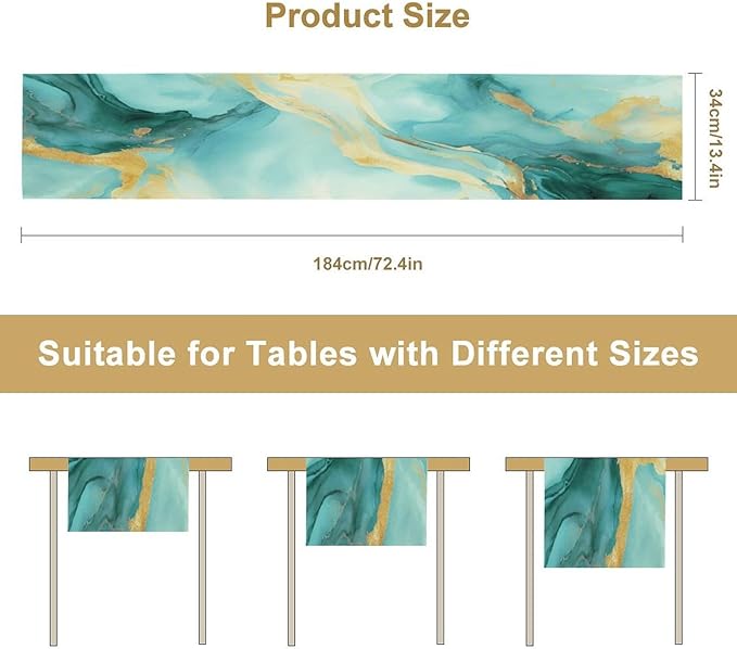 Marble Table Runner, 13x70 Inch - Image 3