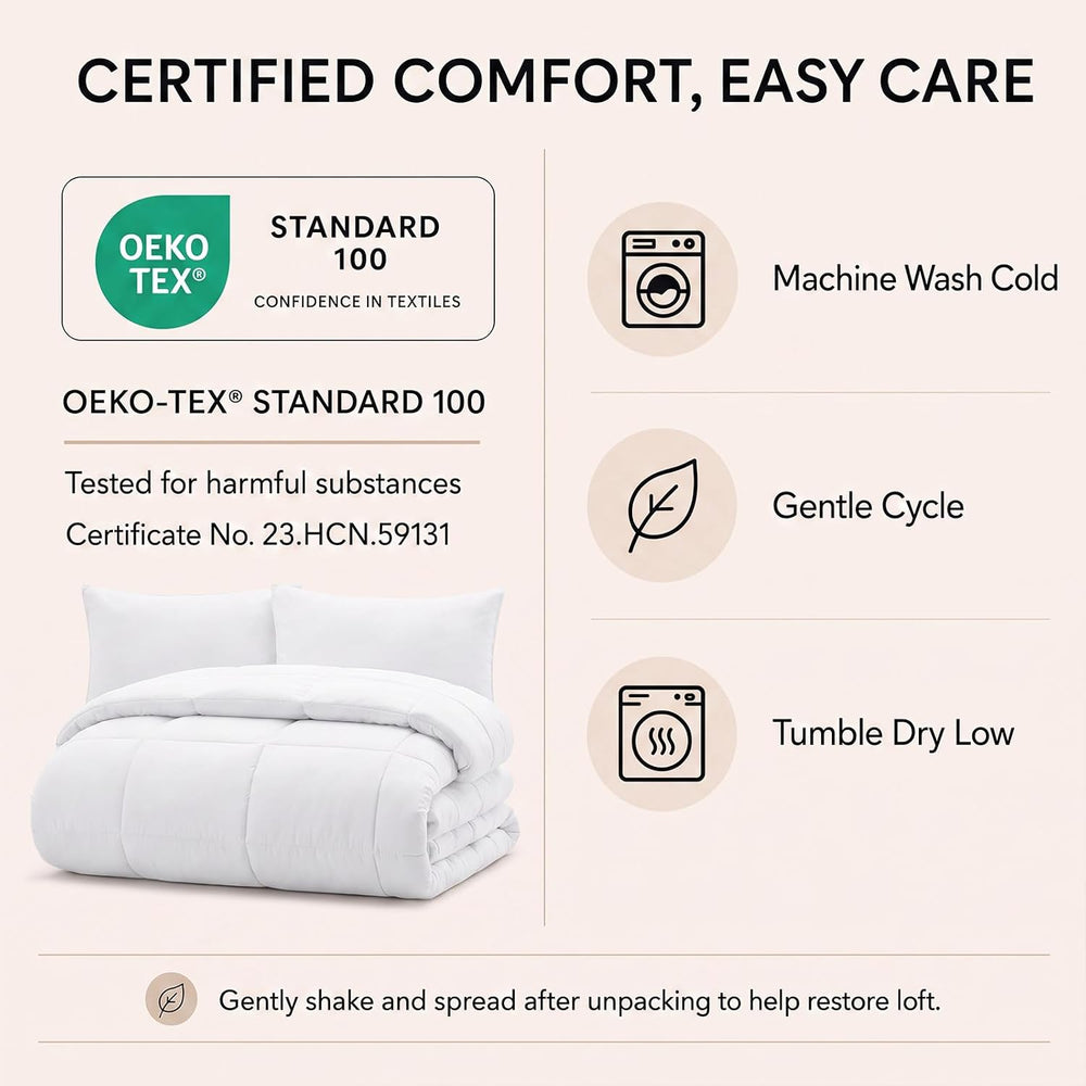 CozyLux Full Size Comforter Sets White - 7 Pieces Bed in a Bag