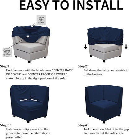 Easy-Going Stretch Sectional Corner Sofa Slipcover 1-Piece Couch Sofa Cover - Image 5