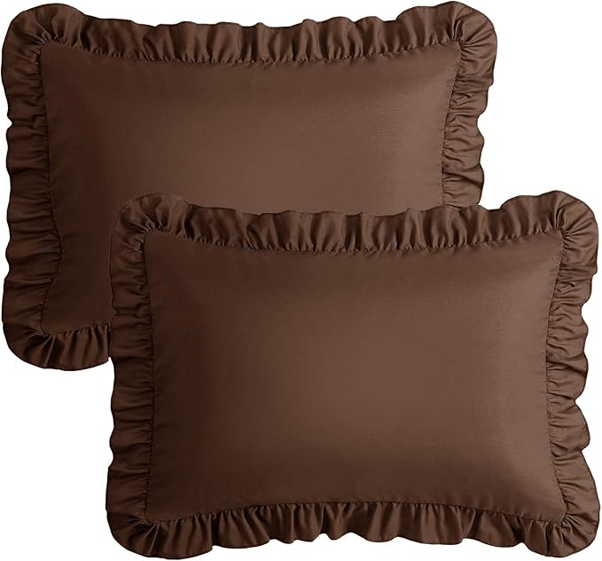 KKJIAF Ruffle Pillow Cases King Size Set of 2, Ruffled Pillow Covers - Image 7