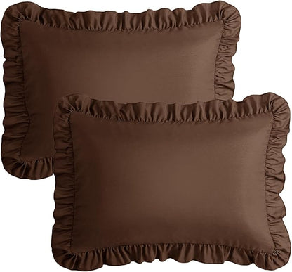 KKJIAF Ruffle Pillow Cases Queen Size Set of 2, Ruffled Pillow Covers - Image 7
