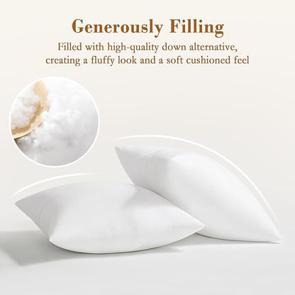 puredown® 14x14 Pillow Inserts, 2 Pack Fluffy Soft Throw Pillow Inserts Filled - Image 2