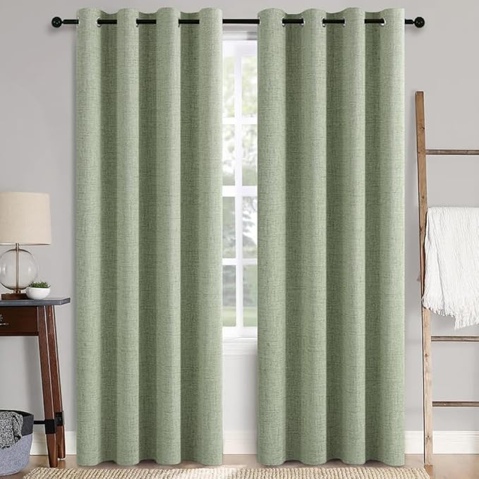MIULEE Linen Texture 90 Inches Curtains by MIULEE