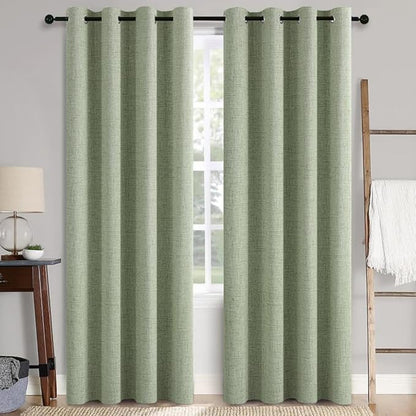 MIULEE Linen Texture 90 Inches Curtains by MIULEE