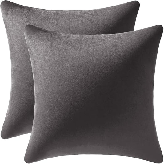 26x26 Euro Pillow Covers : 2 Pack Cozy Soft Velvet Oversized Couch Pillow Shams by DEZENE