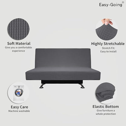 Easy-Going Stretch Futon Slipcover Armless Futon Bed Cover Furniture Protector - Image 3